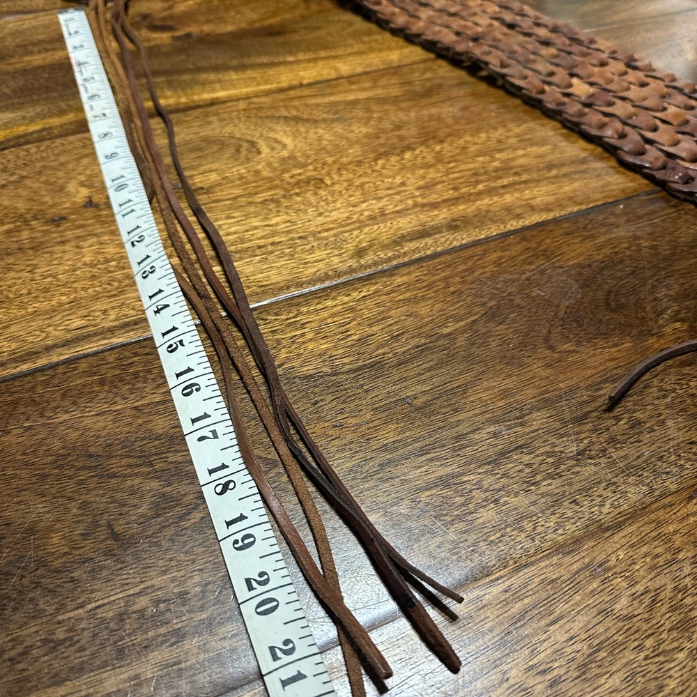 Womens Vintage Boho Brown Leather Braided Belt - Picture 11 of 15